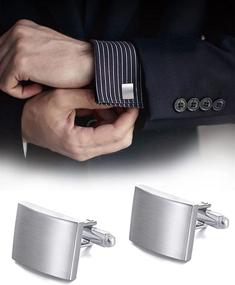 img 2 attached to Ofeiyaa Cufflinks Classic Rectangle Business