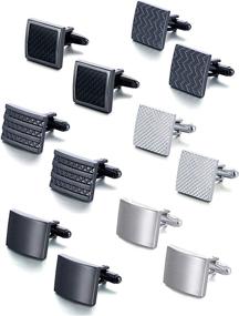 img 4 attached to Ofeiyaa Cufflinks Classic Rectangle Business