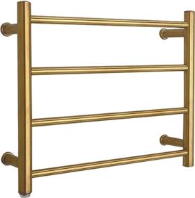 img 4 attached to 🔥 BILLY'S HOME Towel Warmer Drying Rack: Wall-Mounted Electric Stainless Steel Warmer with 4 Heated Bars - Bathroom Gold, 450×540×125mm