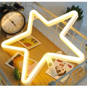 img 3 attached to 🌟 Bedroom Decor: Star Neon Light Signs in Warm White - USB or Battery Operated - Ideal for Home, Kids Bedroom, Birthday Party