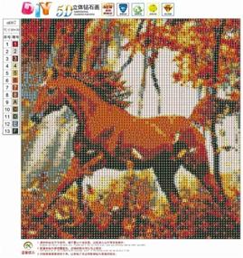 img 3 attached to 🐎 AIRDEA Наборы для творчества с пайетками "DIY Раскрашивание алмазами: Лошадь" для взрослых и детей - круглые 5D наборы с полным перфорированием алмазами, посвященные осенней тематике - картина с деревьями, украшенная стразами перекрестной стежкой - Декор дома в виде искусства на стену - Размер 30x30 см