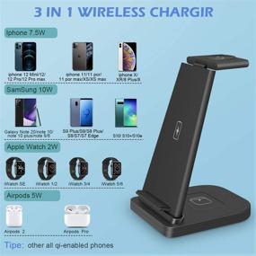 img 3 attached to 🔌 Topume 3 in 1 Wireless Charger Station: iPhone 12/11pro/SE/Xs Max, Apple Watch 6/5/4/3/2, AirPods 2/Pro | Samsung S20 Compatible (with 18W QC 3.0 Adapter)