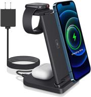 🔌 topume 3 in 1 wireless charger station: iphone 12/11pro/se/xs max, apple watch 6/5/4/3/2, airpods 2/pro | samsung s20 compatible (with 18w qc 3.0 adapter) logo