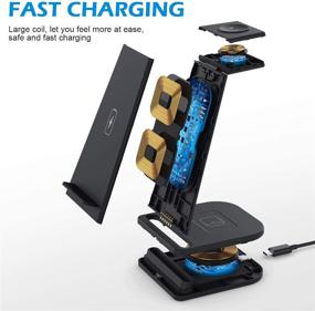 img 1 attached to 🔌 Topume 3 in 1 Wireless Charger Station: iPhone 12/11pro/SE/Xs Max, Apple Watch 6/5/4/3/2, AirPods 2/Pro | Samsung S20 Compatible (with 18W QC 3.0 Adapter)