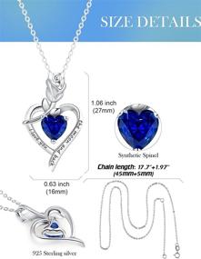 img 2 attached to 💎 BOOSCA Fine Jewelry Heart Pendant Necklace for Women, Birthstone Sterling Silver, Cubic Zirconia Gemstone, Forever Love Anniversary Birthday Gift for Girls, Wife, Mom, Her