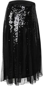 img 3 attached to 🌟 Sparkling Elegance: PrettyGuide Women's Sequin Skirt with High Waist, Tulle Flare, and Pleated Design - Perfect for Cocktail Parties