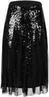 🌟 sparkling elegance: prettyguide women's sequin skirt with high waist, tulle flare, and pleated design - perfect for cocktail parties logo