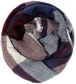 img 2 attached to Scarfands Tartan Winter Infinity Plaid Grey Men's Accessories and Scarves