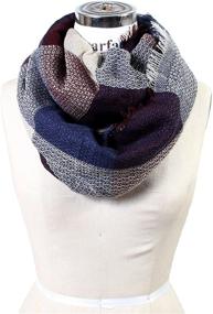 img 1 attached to Scarfands Tartan Winter Infinity Plaid Grey Men's Accessories and Scarves