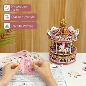 img 1 attached to ROKR Wooden Puzzles Adults Carousel