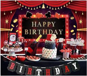 img 1 attached to 🎰 Casino Poker Themed Birthday Party Prom Backdrop, Las Vegas Party Photography Vinyl 5x3ft, Casino Night Photo Background Cake Table Decorations Banner, Photo Studio Props & Booth Décor