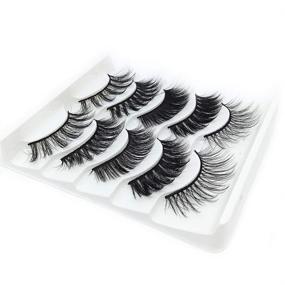 img 2 attached to 👁️ Dramatic Lashes | 3D Faux Mink Handmade Thick Crossed Cluster False Eyelashes | 5 Styles/5 Pairs