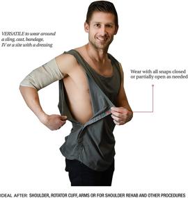 img 2 attached to 👕 Ultimate Comfort: Grey Men's Clothing Snap Tank by Inspired Comforts