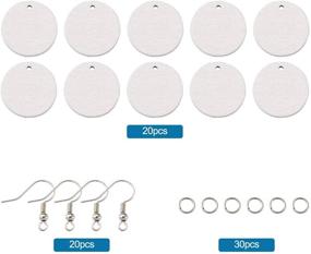 img 3 attached to 🐼 Pandahall 10 Pairs of White Wooden Earrings with Round Wooden Slice Dangle Charms, Complete with Earring Hooks and Jump Rings for Crafty Jewelry Making DIY