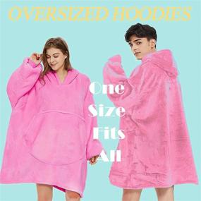 img 3 attached to 🔥 Cozy up in Style: Oversized Soft Sherpa Blanket Sweatshirt for Men, Women & Adults