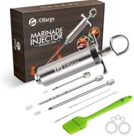 🔥 ofargo smoker meat injector syringe kit with 3 flavor food injector syringe meat needles, brine & marinade injector for meat, turkey, brisket; 2-oz, including paper and e-book (pdf) user manual logo