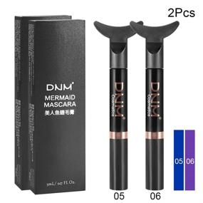 img 3 attached to 🧜 DNM Color Mascara: Mermaid Waterproof Mascara 2pcs/set - Volumizing, Lengthening & Charming Long-lasting Eye Makeup (Blue & Purple)