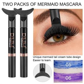 img 2 attached to 🧜 DNM Color Mascara: Mermaid Waterproof Mascara 2pcs/set - Volumizing, Lengthening & Charming Long-lasting Eye Makeup (Blue & Purple)