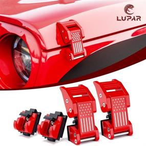 img 4 attached to 🔴 Lupar Aluminum Red Hood Latches Catch Kit with U.S. Flag Design for 2007-2018 Jeep Wrangler JK JKU and 2018-2021 Jeep Wrangler JL JLU Gladiator JT - Set of 2