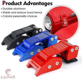 img 3 attached to 🔴 Lupar Aluminum Red Hood Latches Catch Kit with U.S. Flag Design for 2007-2018 Jeep Wrangler JK JKU and 2018-2021 Jeep Wrangler JL JLU Gladiator JT - Set of 2