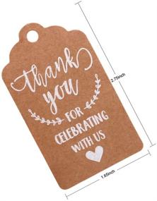 img 3 attached to KESTAR 100pcs Kraft Paper Thank You for Celebrating with Us Tags - Bundle with 20 Meters of Jute Twine for Wedding, Thanksgiving, Christmas Party, Arts and Crafts - DIY Favor