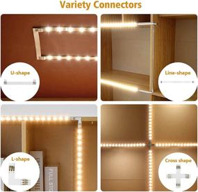 img 1 attached to 🔦 WOBANE LED Cabinet Lights: Versatile Under Counter Lighting for Kitchen, Cupboard, Desk, Showcase, Shelf - 8PCS 12inch Flexible Ribbon Lights Bar with Adapter - DIY Lamp with 1200lm Cross Light and 6000K White Color