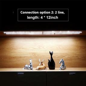 img 2 attached to 🔦 WOBANE LED Cabinet Lights: Versatile Under Counter Lighting for Kitchen, Cupboard, Desk, Showcase, Shelf - 8PCS 12inch Flexible Ribbon Lights Bar with Adapter - DIY Lamp with 1200lm Cross Light and 6000K White Color