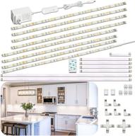 🔦 wobane led cabinet lights: versatile under counter lighting for kitchen, cupboard, desk, showcase, shelf - 8pcs 12inch flexible ribbon lights bar with adapter - diy lamp with 1200lm cross light and 6000k white color логотип