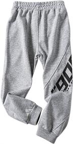 img 3 attached to 👖 Boys' Elastic Drawstring Sweatpants with Gleaming Grain Detail - Clothing at Pants