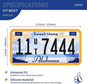 img 2 attached to 🚗 ZAKRA License Plate Frame - 2 Pack Yellow Silicone License Plate Frames, Premium Rust-Proof & Rattle-Proof Material, Weather-Proof Design