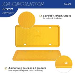 img 3 attached to 🚗 ZAKRA License Plate Frame - 2 Pack Yellow Silicone License Plate Frames, Premium Rust-Proof & Rattle-Proof Material, Weather-Proof Design