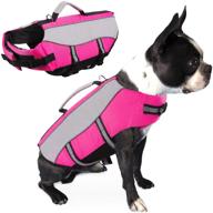 🐶 queenmore high buoyancy dog life jacket with rescue handle – lightweight &amp; highly visible life vest for small and medium dogs логотип