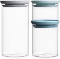 📦 set of 3 brabantia stackable glass food storage containers for perfect organization логотип