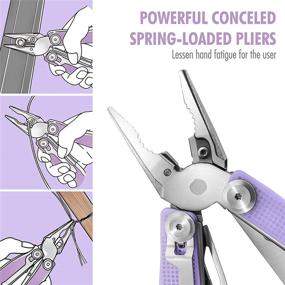 img 1 attached to ✨ FANTASTICAR 14-in-1 Purple Portable Multitool: Spring-Action Pliers, Knife, Screwdriver, and more! Ideal for Camping, Home Repairs, Survival. Premium Gift Packaging Included.