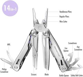 img 3 attached to ✨ FANTASTICAR 14-in-1 Purple Portable Multitool: Spring-Action Pliers, Knife, Screwdriver, and more! Ideal for Camping, Home Repairs, Survival. Premium Gift Packaging Included.