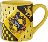 🦡 silver buffalo hp7432 harry potter hufflepuff house crest ceramic mug - 14 ounces: perfect gift for hufflepuff fans! logo