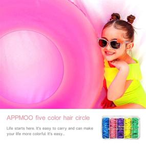 img 3 attached to 🎀 APPMOO Mini Elastic Bands: 150-Piece Soft Hair Ties for Girls, Women, Babies - Stylish Accessory for Braids, Ponytails, and Long Hair