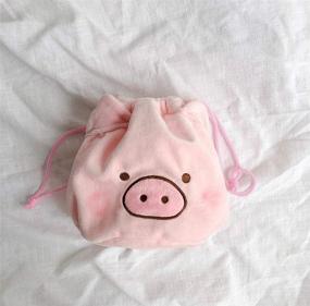 img 3 attached to 🐷 Cute Fluffy Piglet Makeup Bag - Portable Drawstring Tote for Travel, Organizational Storage and Makeup Essentials