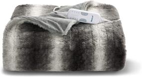 img 4 attached to 🛌 Bedsure Electric Blanket Heated Throw - 50”×60“ Faux Fur Low Voltage Heated Blanket with 4 Heating Levels, Auto Shut-Off, Timer, and Embossed Plush - Grey, 50×60