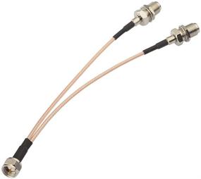 img 4 attached to SUPERBAT F-Type Splitter Cable F Male To F Dual Female Coax Splitter Cable V-Type F Type TV Splitter Cable Satellite 50Ohm 15Cm(6 Inches)