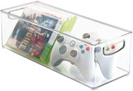 mdesign clear plastic video game 🎮 organizer - convenient game storage solution with handles logo