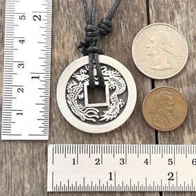 img 1 attached to 🦅 Dragon Phoenix Chinese Fortune Wealth Talisman: i-Ching Lucky Coin Feng Shui Jewelry for Men - Good Luck Charm Pendant Necklace with Adjustable Cord