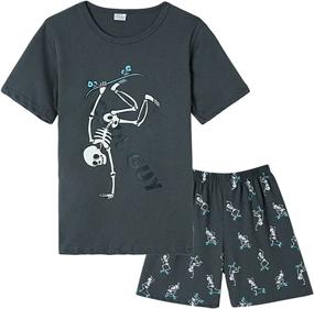 img 4 attached to MyFav Cotton Sleepwear Summer Skateboard Boys' Clothing : Sleepwear & Robes