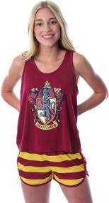 img 4 attached to 🧙 Women's Hogwarts House Crest Racerback Tank and Shorts Pajama Lounge Set, inspired by Harry Potter