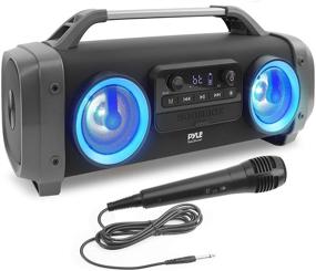 img 4 attached to 🔊 Pyle PBMSPG144: 500W Wireless Portable Bluetooth Boombox Speaker with DJ Lights, Subwoofer, FM Radio, USB/SD, and AUX Input