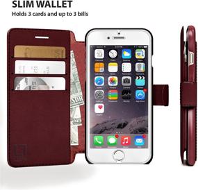 img 3 attached to 📱 LUPA Wallet Case for iPhone 8 Plus - Durable, Slim, Lightweight with Magnetic Closure - Card Holder & Burgundy Faux Leather - Compatible with 5.5 Inch Screen