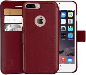 img 4 attached to 📱 LUPA Wallet Case for iPhone 8 Plus - Durable, Slim, Lightweight with Magnetic Closure - Card Holder & Burgundy Faux Leather - Compatible with 5.5 Inch Screen