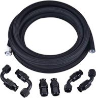 evil energy 6an ptfe e85 hose: braided fuel injection line 🔥 fitting kit | 10ft nylon stainless steel black | hose id: 0.315inch logo