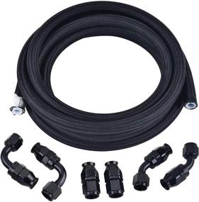 img 4 attached to EVIL ENERGY 6AN PTFE E85 Hose: Braided Fuel Injection Line 🔥 Fitting Kit | 10FT Nylon Stainless Steel Black | Hose ID: 0.315inch