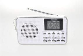 img 4 attached to 🔊 Mini USB AM/FM Radio Speaker Music Player with Micro TF/SD Card for PC iPod Phone (L-938B AW White) - Portable